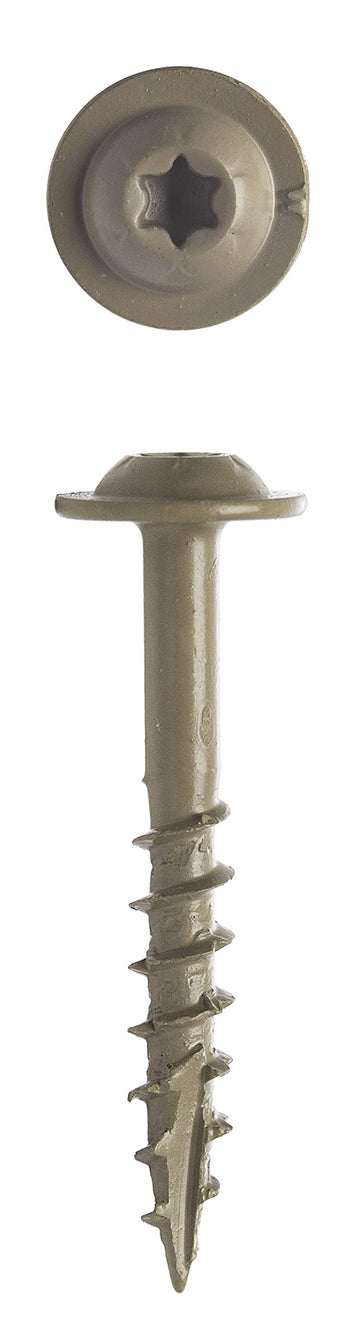 Big Timber GDW7114S #7 x 1-1/4 in. Sandstone Garage Door Weather Strip Star Drive Round Washer Head Screw 4000 Pack